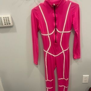 Pink jump suit